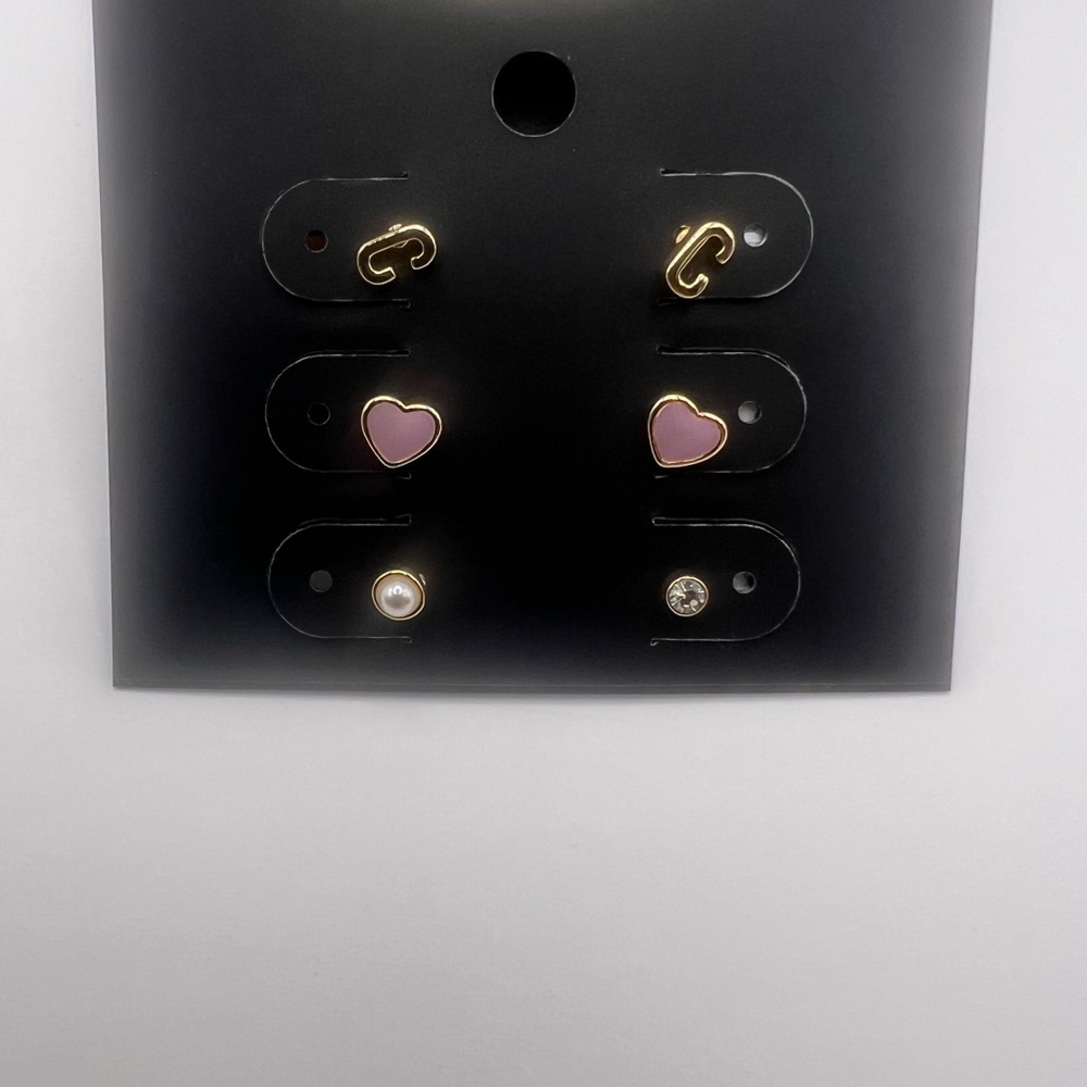 NWT Coach C Initial Stud Earrings Set - Picture 9 of 15